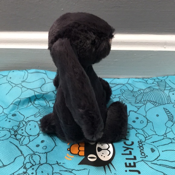 Jellycat SMALL Bashful Inky Bunny Plush Soft 8" Black Charcoal NWT - Picture 2 of 8